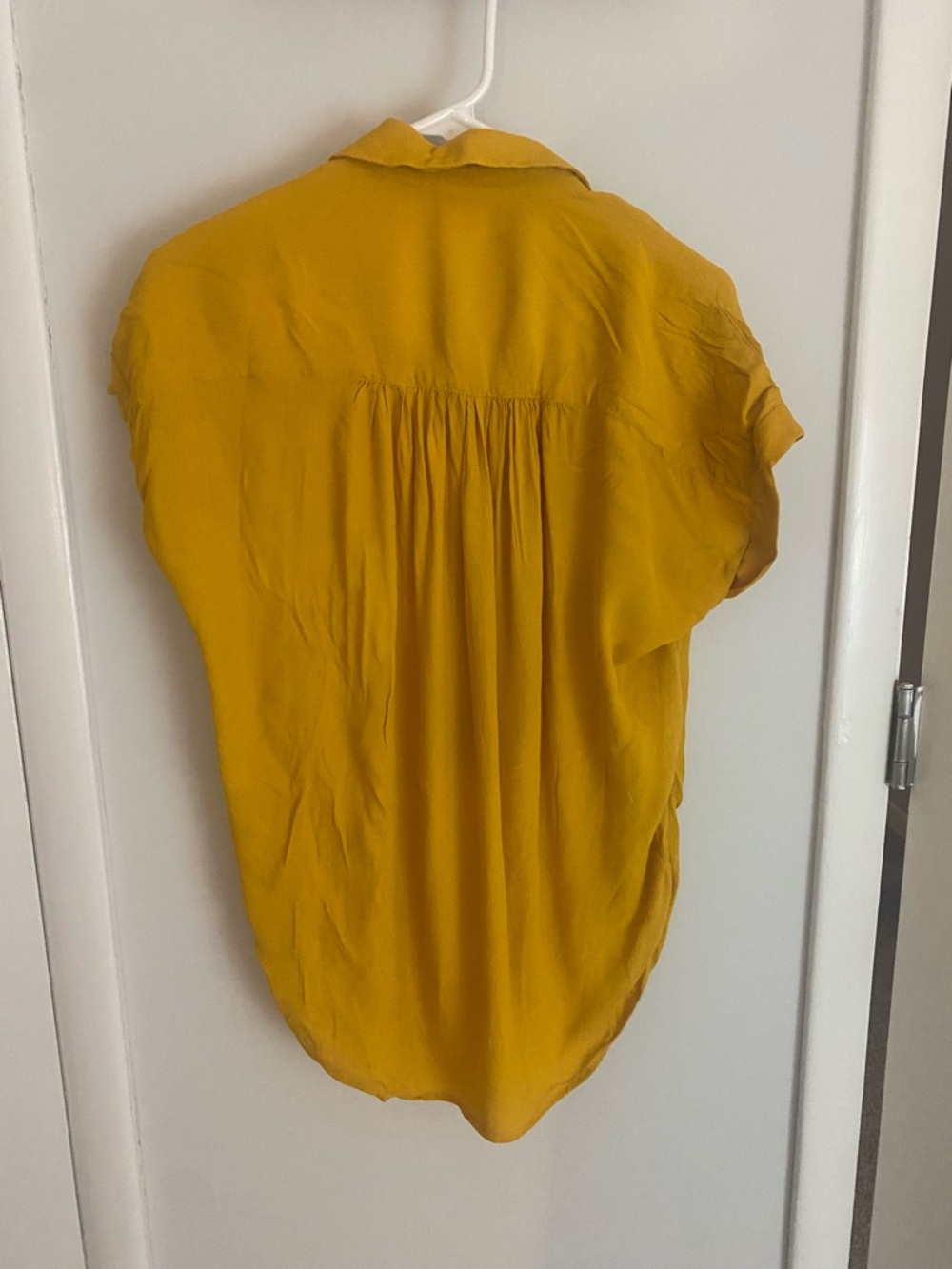 Madewell Central Drapey Popover Mustard Shirt Size S - Picture 3 of 9